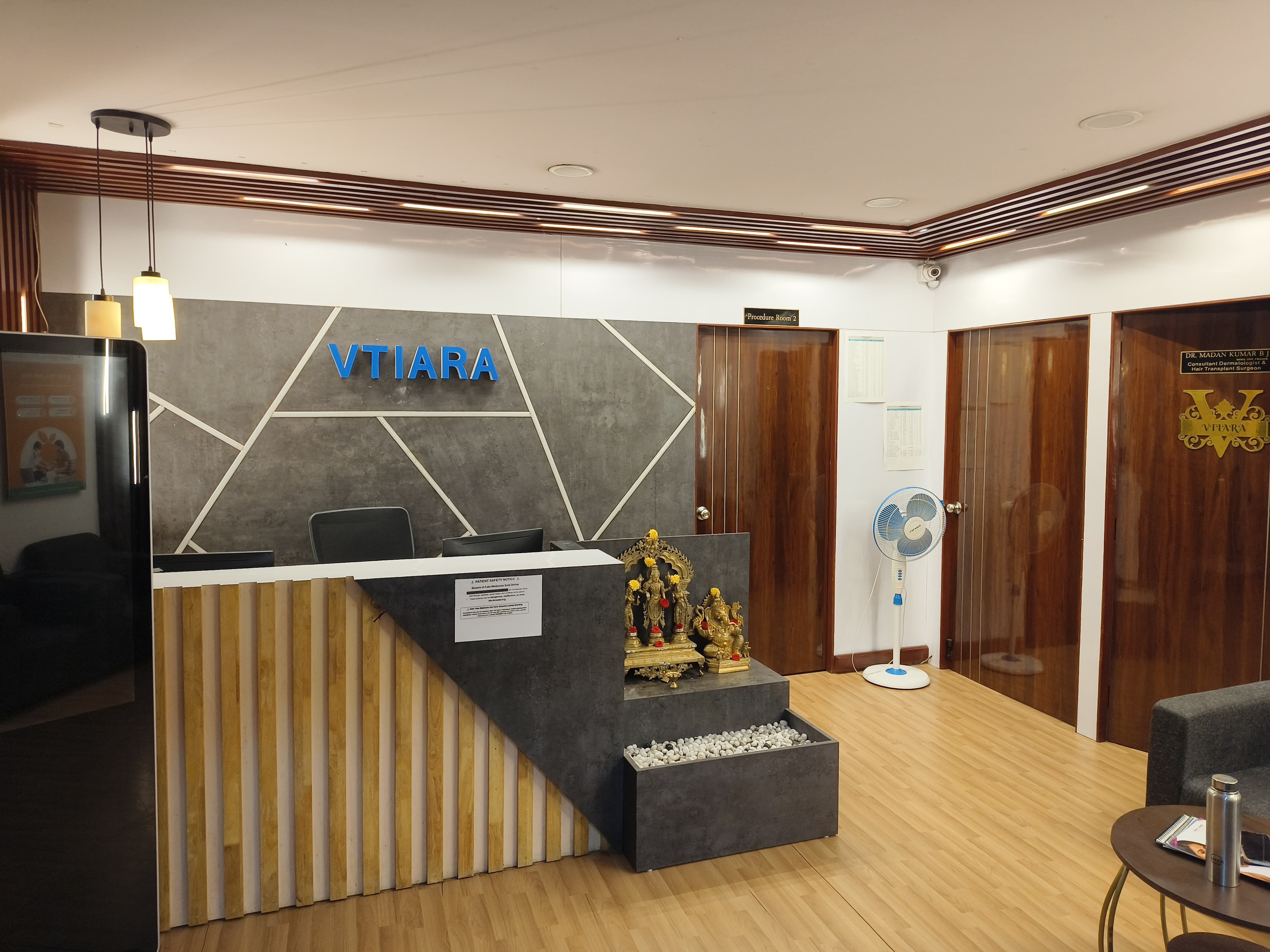 VTIARA Clinic Waiting Area - Hair & Skin Clinic Bangalore